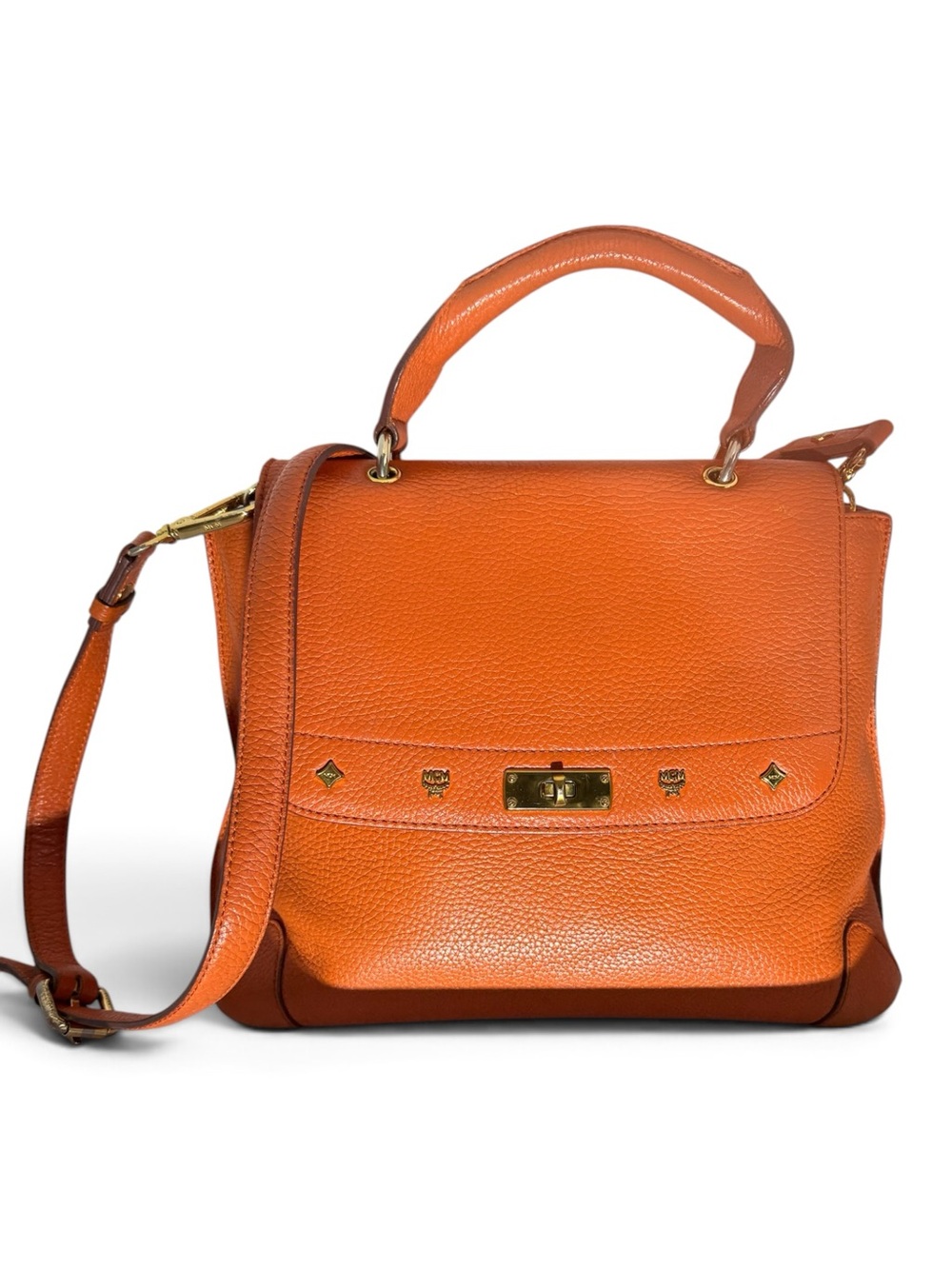 MCM First Lady Top Handle with Crossbody in Orange